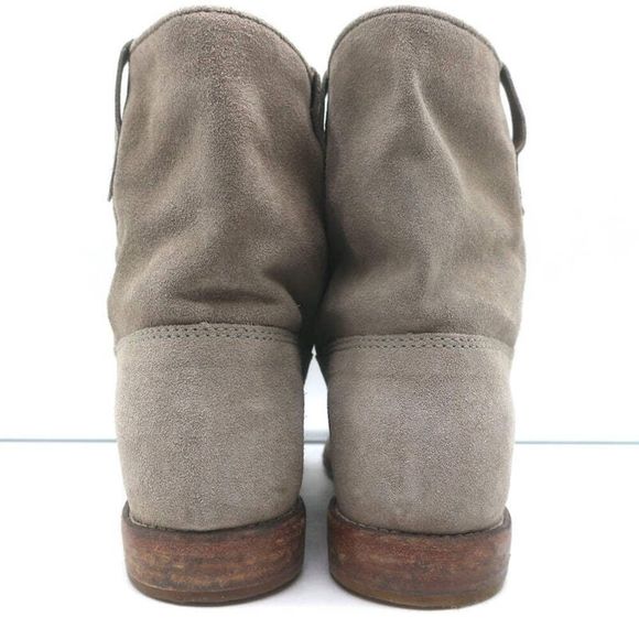 Isabel Marant Crisi Ankle Boots Taupe Gray Suede Size 38 Hidden Wedge Booties - Picture 9 of 12